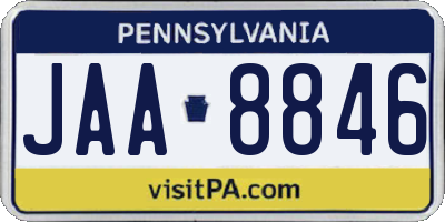 PA license plate JAA8846