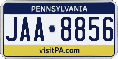 PA license plate JAA8856