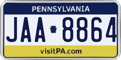 PA license plate JAA8864