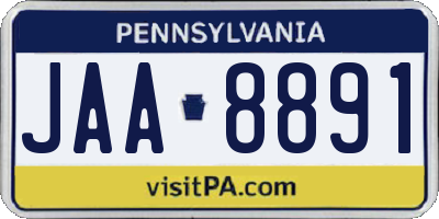 PA license plate JAA8891