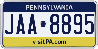 PA license plate JAA8895