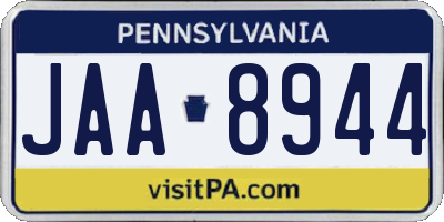 PA license plate JAA8944