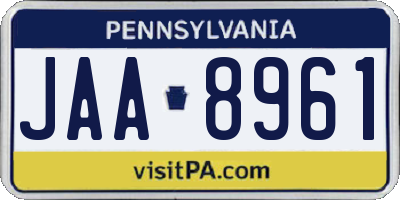 PA license plate JAA8961