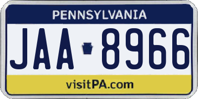 PA license plate JAA8966