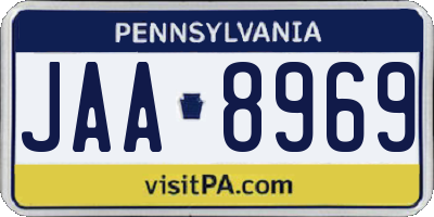 PA license plate JAA8969