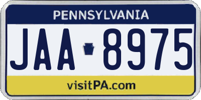 PA license plate JAA8975