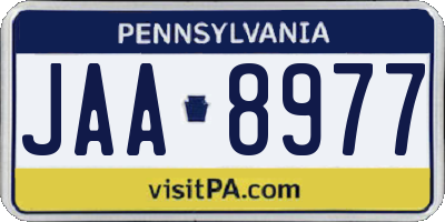 PA license plate JAA8977