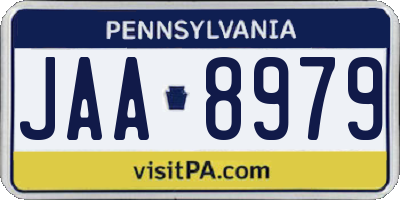 PA license plate JAA8979