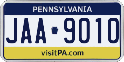 PA license plate JAA9010