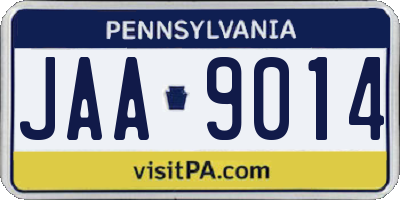 PA license plate JAA9014