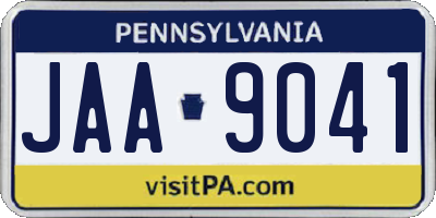 PA license plate JAA9041