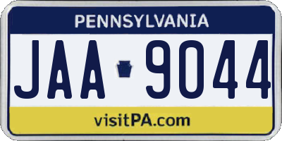 PA license plate JAA9044