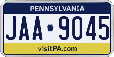 PA license plate JAA9045