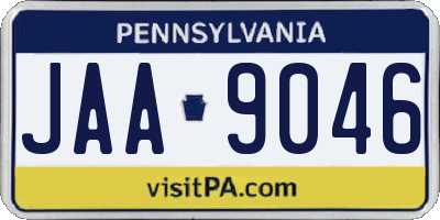 PA license plate JAA9046