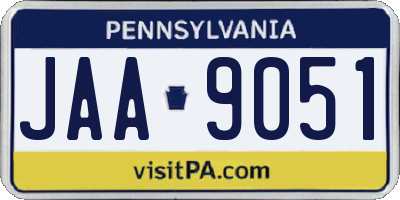 PA license plate JAA9051