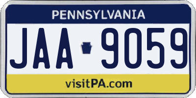 PA license plate JAA9059