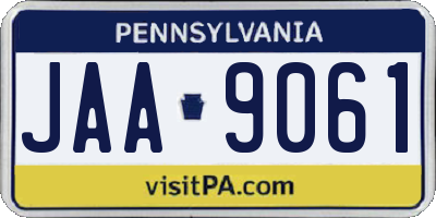 PA license plate JAA9061