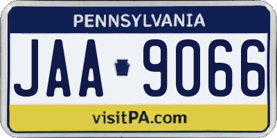 PA license plate JAA9066