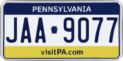 PA license plate JAA9077