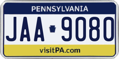 PA license plate JAA9080