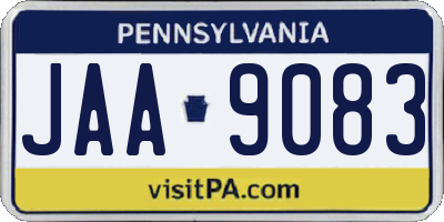 PA license plate JAA9083