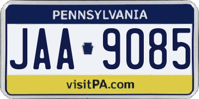 PA license plate JAA9085