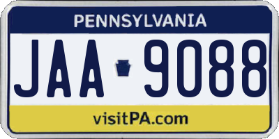 PA license plate JAA9088