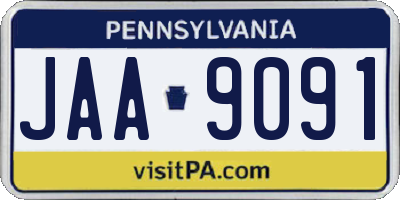 PA license plate JAA9091