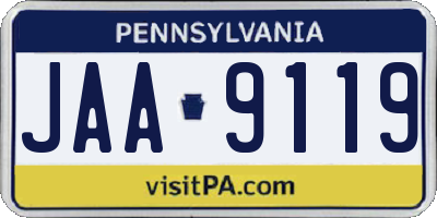 PA license plate JAA9119