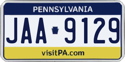 PA license plate JAA9129