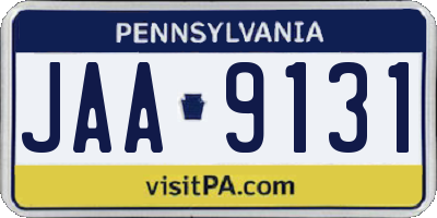 PA license plate JAA9131