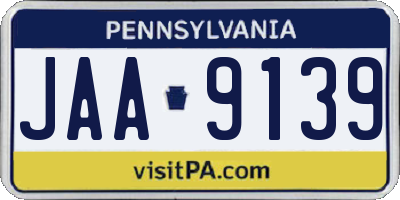 PA license plate JAA9139