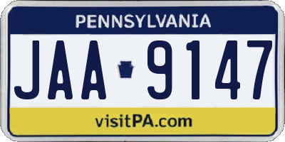 PA license plate JAA9147