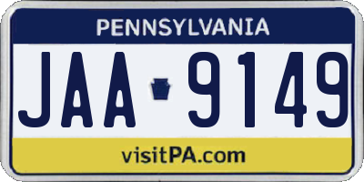 PA license plate JAA9149