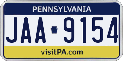 PA license plate JAA9154