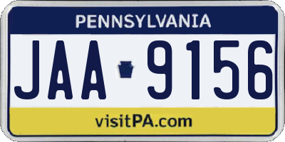 PA license plate JAA9156