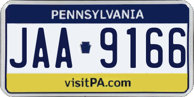 PA license plate JAA9166