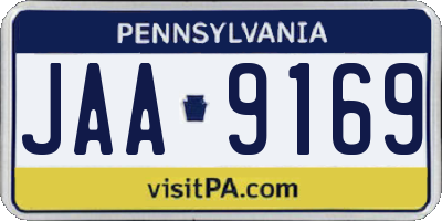 PA license plate JAA9169