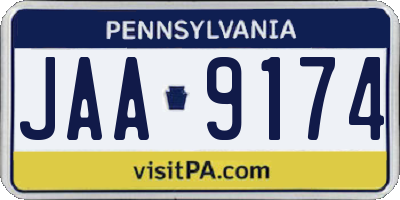 PA license plate JAA9174