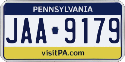 PA license plate JAA9179