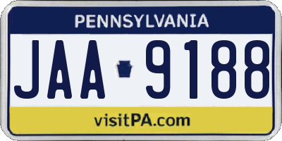 PA license plate JAA9188