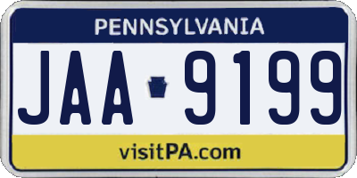 PA license plate JAA9199