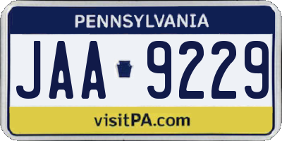 PA license plate JAA9229