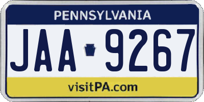 PA license plate JAA9267