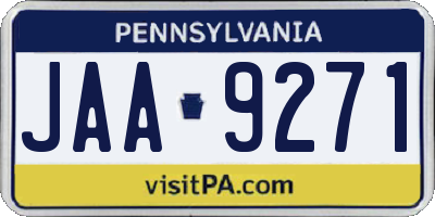 PA license plate JAA9271