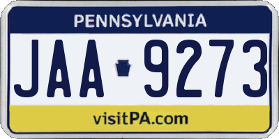 PA license plate JAA9273