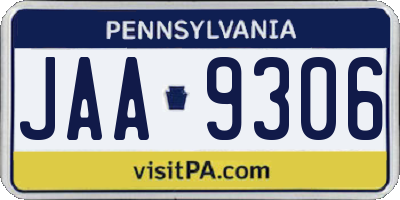 PA license plate JAA9306