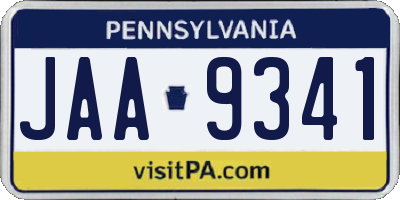 PA license plate JAA9341