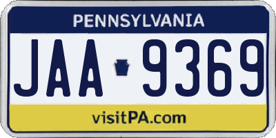 PA license plate JAA9369