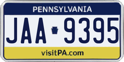 PA license plate JAA9395